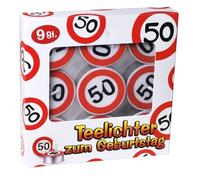 Bougies chauffe-plat 50 ans - Panneau de signalisation - 9 pièces