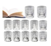 Bougies chauffe-plat à piles, bougies sans flamme - Lampes à bougie en verre transparent 12X LED pour restaurant | 3 styles de bougies à piles pour décoration de mariage et de Noël
