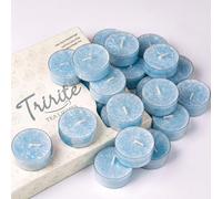 Bougies chauffe-plat bleues non parfumées, 5 heures, pour douche de bébé, sans paraffine, ininflammables, mini bougies votives pour mariage, Saint-Valentin, Noël, lot de 12 pièces