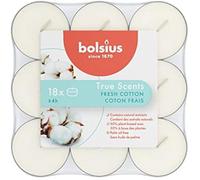 Bougies Chauffe-Plat - BOLSIUS - True Scents - Coton Frais - Lot de 18 - Durée de Combustion: 4 Heures