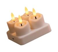 Bougies chauffe-plat électroniques décoratives avec station de chargement, lueur douce, télécommande pour décoration de centre de table de mariage, lumière votive LED rechargeable, décoration de pièce