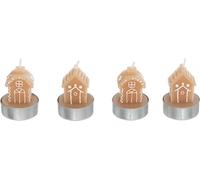 Bougies chauffe-plat en forme de maison en pain d'épices, lot de 4