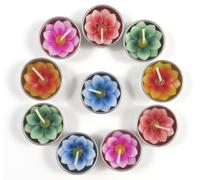 Bougies chauffe-plat et recharges pour porte-bougies comprenant 10 bougies parfumées en forme de fleur de Lotus