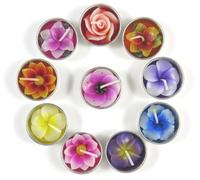 Bougies Chauffe-Plat et recharges pour Porte-Bougies Comprenant 10 Bougies parfumées en Forme de Fleurs (Hibiscus, Lys, Sakura, Lotus, Rose, Frangipanier)