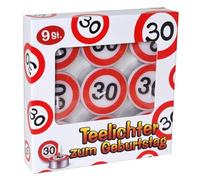 Bougies chauffe-plat pour 30 ans - Panneau de signalisation - 9 pièces