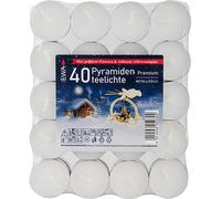 Bougies chauffe-plat pyramidales JEKA Premium du palais des monts Erzgebirge, 40 pièces