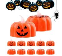 Bougies chauffe-plat sans flamme en forme de d'Halloween | Lampe LED décorative pour dîner, anniversaire, fête, chambre, mariage, célébration, buffet