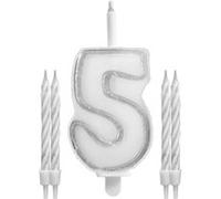 bougies chiffre 5 mèche magique 11cm blanc - sud trading cd1896+05 Blanc G