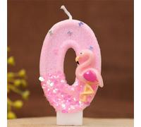 Bougies chiffres et lettres numéros 0-9 créatives et best-sellers pour anniversaire, bougies d'anniversaire faites main DIY, bougies de décoration de fête, peinture de flamant rose et papillon, bougie