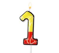 Bougies Chiffres Rouges et Jaunes, Décorations Gâteau Anniversaire Dessin Animé Motif Éclair Cimes Gâteau Numériques Style Anime Enfants Garçons Filles Fournitures Fête Anniversaire (Numéro 1)