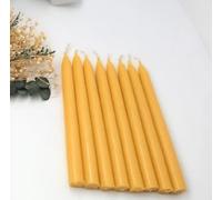 Bougies Cire d'Abeille Conique, Jaune, 22cm, Lot de 4, combustion longue durée sans fumée, idée cadeau déco maison, éco-responsable, Halloween