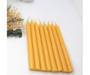 Bougies Cire d'Abeille Conique, Jaune, 22cm, Lot de 4, combustion longue durée sans fumée, idée cadeau déco maison, éco-responsable, Halloween