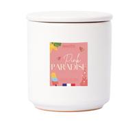 Bougies Cocktail Rose Pamplemousse, Bougie Parfumée en Cire, Style Français, Pot en Céramique Blanche (Rosé pamplemousse)