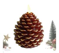 Bougies Cônes De Pin Sans Flamme - Bougies LED En Pommes De Pin Alimentées Par Piles,Décorations Noël Action De Grâces Pour Cheminée Étagère Bibliothèque Chambre Salon Maison | Décoration