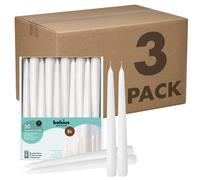 Bougies coniques blanches BOLSIUS - 3 paquets = 90 bougies au total - 8 heures - Qualité européenne premium - Flamme constante sans fumée - Bouge