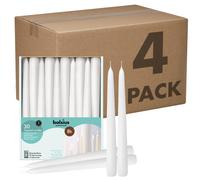 Bougies coniques blanches BOLSIUS - Lot de 4 paquets = 120 bougies au total - 8 heures - Qualité européenne premium - Flamme constante sans fumée