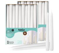 Bougies coniques blanches BOLSIUS, lot de 60, 25,4 cm, qualit europ enne haut de gamme, 8 heures de combustion, non parfum es, sans coulures ni