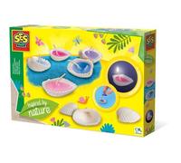 SES Creative 14033 - Bougies coquillages - Inspired by nature, les couleurs peuvent être mélangées pour créer d’autres jolies teintes, mèches incluses, stimule la créativité, multiple, Taille unique