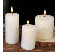Bougies cylindriques de grande taille blanc ivoire - sans fumée et sans odeur, décoration romantique pour mariage et maison, 7 options de taille 5*10 cm,5*7cm,5*5cm,7*7cm,5*15cm,7*15cm,7*10cmCire
