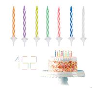Bougies d’anniversaire, lot de 1520 pièces, colorées, gâteaux enfants fête, avec support, 6 cm, multicolore