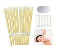 Bougies d’Oreilles, 10 Bougie de Nettoyage avec 5 Disques de Protection, Bougies Auriculaires en Cire d’Abeille Naturelle et Biologique, Pour Détendez-vous et Nettoyage d’Oreille(Beige)