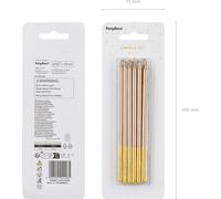 Bougies d'anniversaire 14cm lisse set de 12 or rose / or