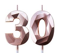 Bougies d'anniversaire 30 ans Femme Bougie Chiffre Rose Gold Bougies Numéros Décoration Gateau Anniversaire Bougie 30 ans Bougies Anniversaire Adulte