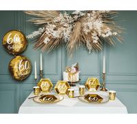Bougies d'anniversaire 60 ans 7.5cm, or / paillettes