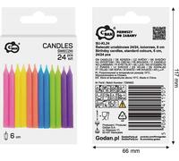Bougies d'anniversaire 6cm 24pcs