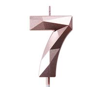 Bougies d'anniversaire 7 ans Fille Bougie Chiffre Rose Gold Bougies Numéros 0-9 Décoration Gateau Anniversaire Bougie 7 ans Bougies Anniversaire Enfant