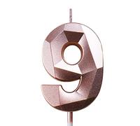 Bougies d'anniversaire 9 ans Fille Bougie Chiffre Rose Gold Bougies Numéros 0-9 Décoration Gateau Anniversaire Bougie 9 ans Bougies Anniversaire Enfant