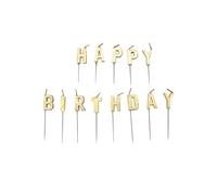 Amscan 9902307 Lot de 13 Bougies d'anniversaire dorées métallisées