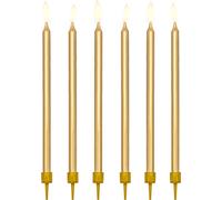 Bougies d'anniversaire avec support 12.5cm or 12pcs
