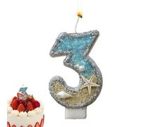 Bougies d'anniversaire bleues - Bougies numérotées « Happy Birthday » en forme de chiffre 1 2 3 4 5 6 7 8 utilisées pour la décoration de gâteaux lors de fêtes et célébrations de mariage