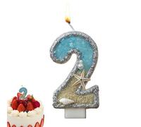 Bougies d'anniversaire bleues - Bougies numérotées « Happy Birthday » en forme de chiffre 1 2 3 4 5 6 7 8 utilisées pour la décoration de gâteaux lors de fêtes et célébrations de mariage