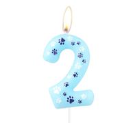 Bougies d'anniversaire bleues en forme de patte de chien - Bougies d'anniversaire sur le thème des empreintes de pattes de chien - Bougies d'anniversaire pour garçon et fille - Fournitures de fête