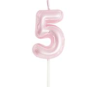 Bougies D'Anniversaire, Bougies De Chiffres 3D Pour Anniversaire, Chiffre 5 Bougies De Chiffres D'Anniversaire Pour Décoration De Gâteaux D'Anniversaire, Rose Nacrée