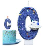 Bougies d'anniversaire, bougies numérotées pour gâteaux d'anniversaire, d’anniversaire Blue Space Planet - décoratives de nouveauté, décoration de fête à thème de réunions pour fournitu