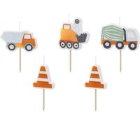 Bougies d'anniversaire Chantier 3-4,5cm Blanc / Orange 5pcs