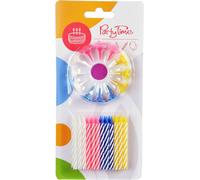 Bougies d'anniversaire colorées - 24pcs - 6 cm