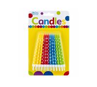 Bougies d'anniversaire colorées à pois - 24pcs - 11,5 cm