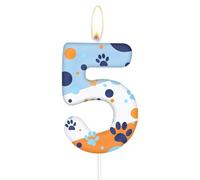 Bougies d'anniversaire colorées en forme de griffe de chien, décorations de gâteau pour 5ème gâteau, décoration de fête sur le thème des griffes d'animaux domestiques, décorations d'anniversaire pour