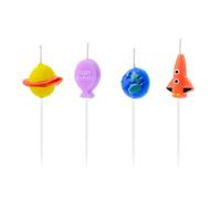 Bougies d'anniversaire cosmiques - Lot de 4, parfaites pour les fêtes galactiques D'une hauteur de 2-3 cm, elles ajoutent de la magie à tout gâteau d'anniversaire