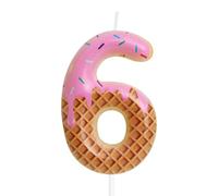 Bougies d'anniversaire de crème glacée,décorations de gâteau colorées, filles garçons 6e anniversaire décorations doux numéro 6 bougie pour gâteau,Thème de crème glacée pour l'anniversaire fête d'été