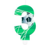 Bougies d'anniversaire de football,Garçons 3ème anniversaire Décorations,Bougie de football numéro 3 pour gâteau,Soccer Décorations de fête à thème pour garçons hommes Célébrations d'anniversaire