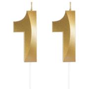 Bougies d'anniversaire, en forme de chiffre 11, décoration de gâteau 3D, pour fête d'anniversaire, mariage, fête d'entreprise, décoration de gâteau d'anniversaire numéro 11