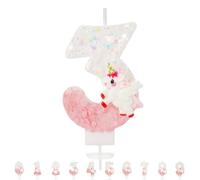 Bougies d'anniversaire, en forme de chiffre 3, en forme de licorne, rose, décoration de gâteau pour décoration de gâteau