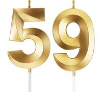 Bougies d'anniversaire en forme de chiffre 3D pour gâteaux « Happy Birthday » - Décoration de gâteau d'anniversaire de mariage