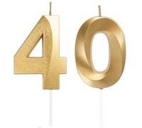 Bougies d'anniversaire en forme de chiffre 40 - Décoration de gâteau 3D - Pour fête d'anniversaire, mariage, fête d'entreprise, décoration de gâteau d'anniversaire - Numéro 40