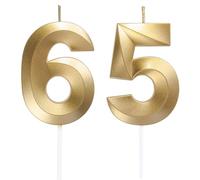 Bougies d'anniversaire en forme de chiffre 56/65, en forme de chiffre, décoration de gâteau 3D, pour fête d'anniversaire, mariage, fête d'entreprise, anniversaire